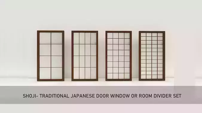 Shoji- Traditional Japanese door window or room divider set