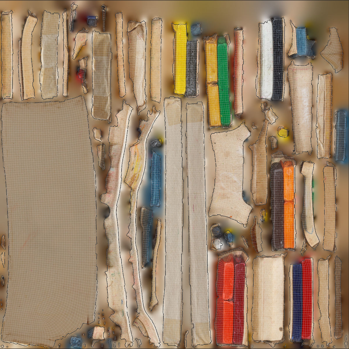 Colored Pensil Rodes Low-poly 3D model_8