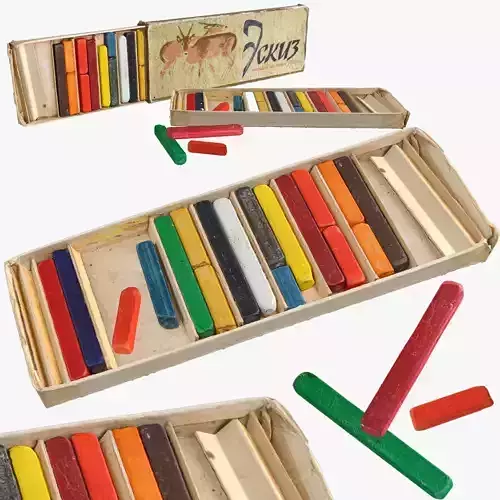 Colored Pensil Rodes Low-poly 3D model
