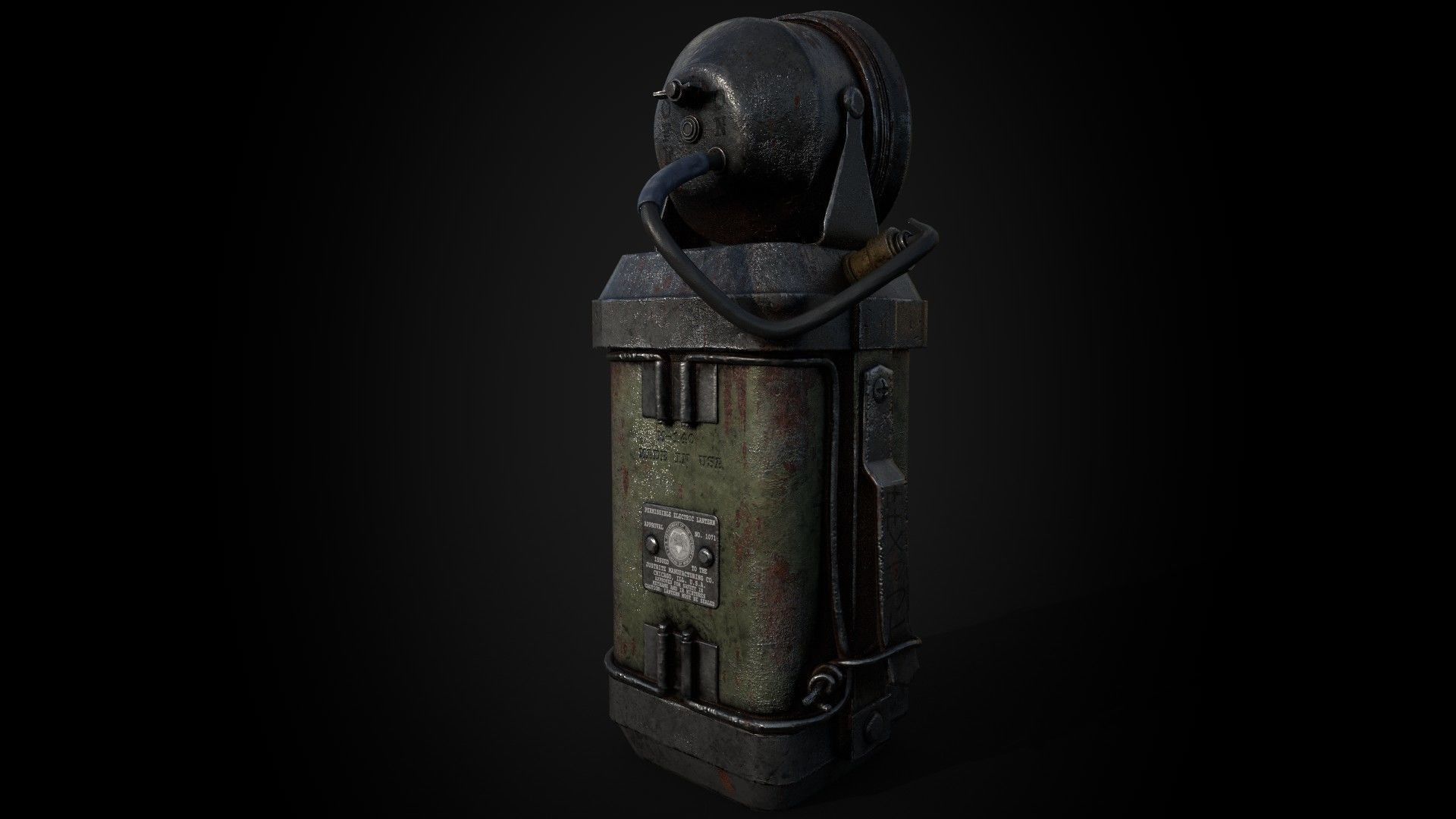Old Mining Lantern - Game Ready - PBR Low-poly 3D model_4