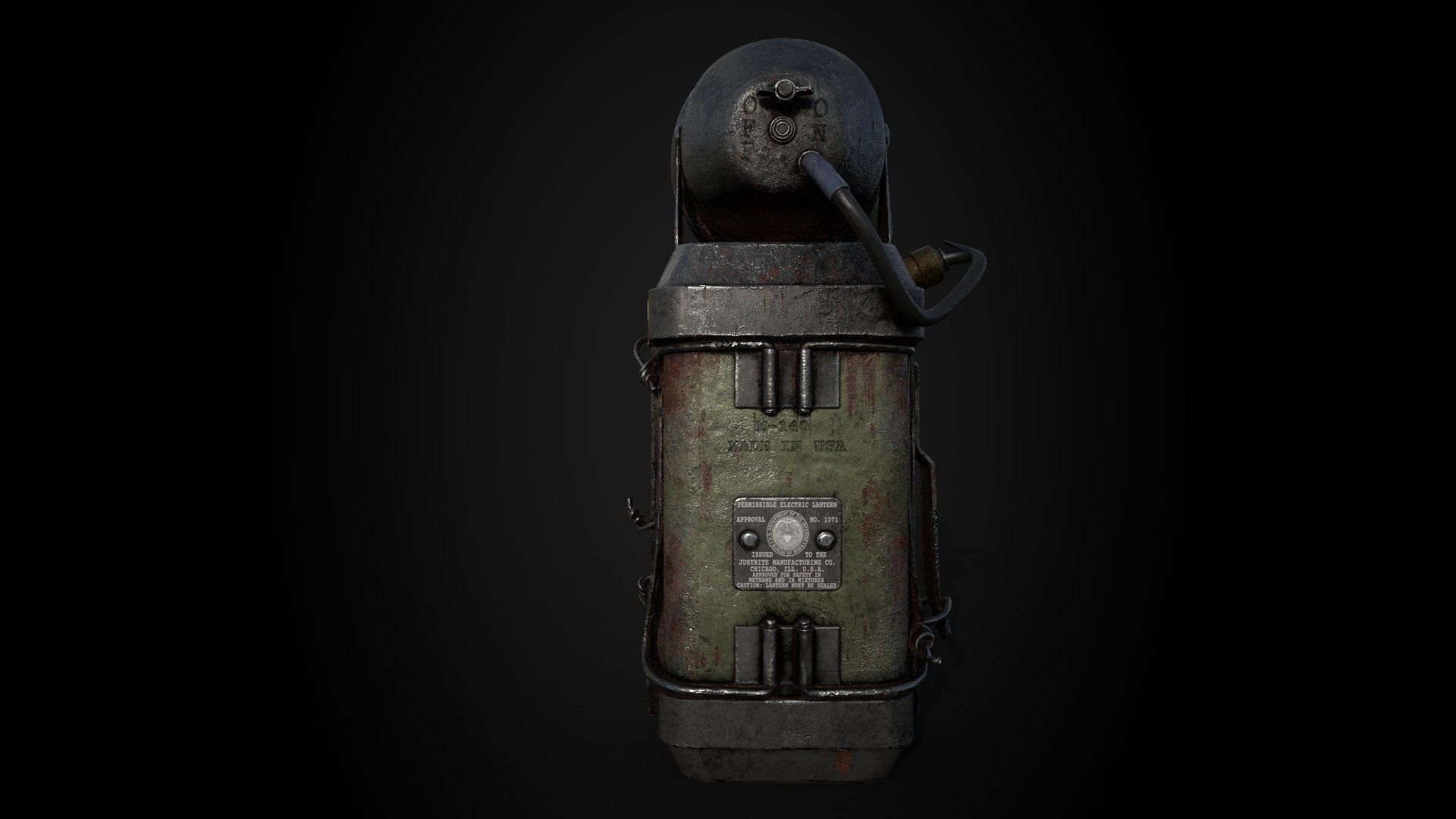 Old Mining Lantern - Game Ready - PBR Low-poly 3D model_3