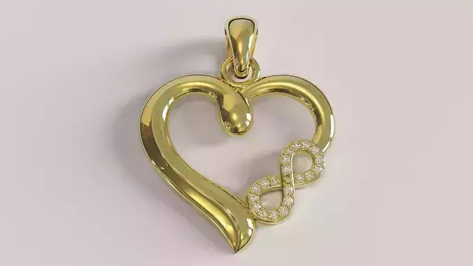 Heart pendant infinity love diamond