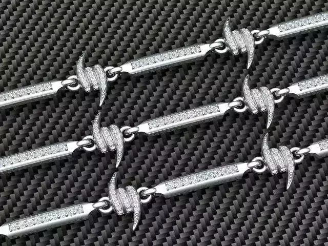Barbed Wire Link Bracelet Gold 3D print model