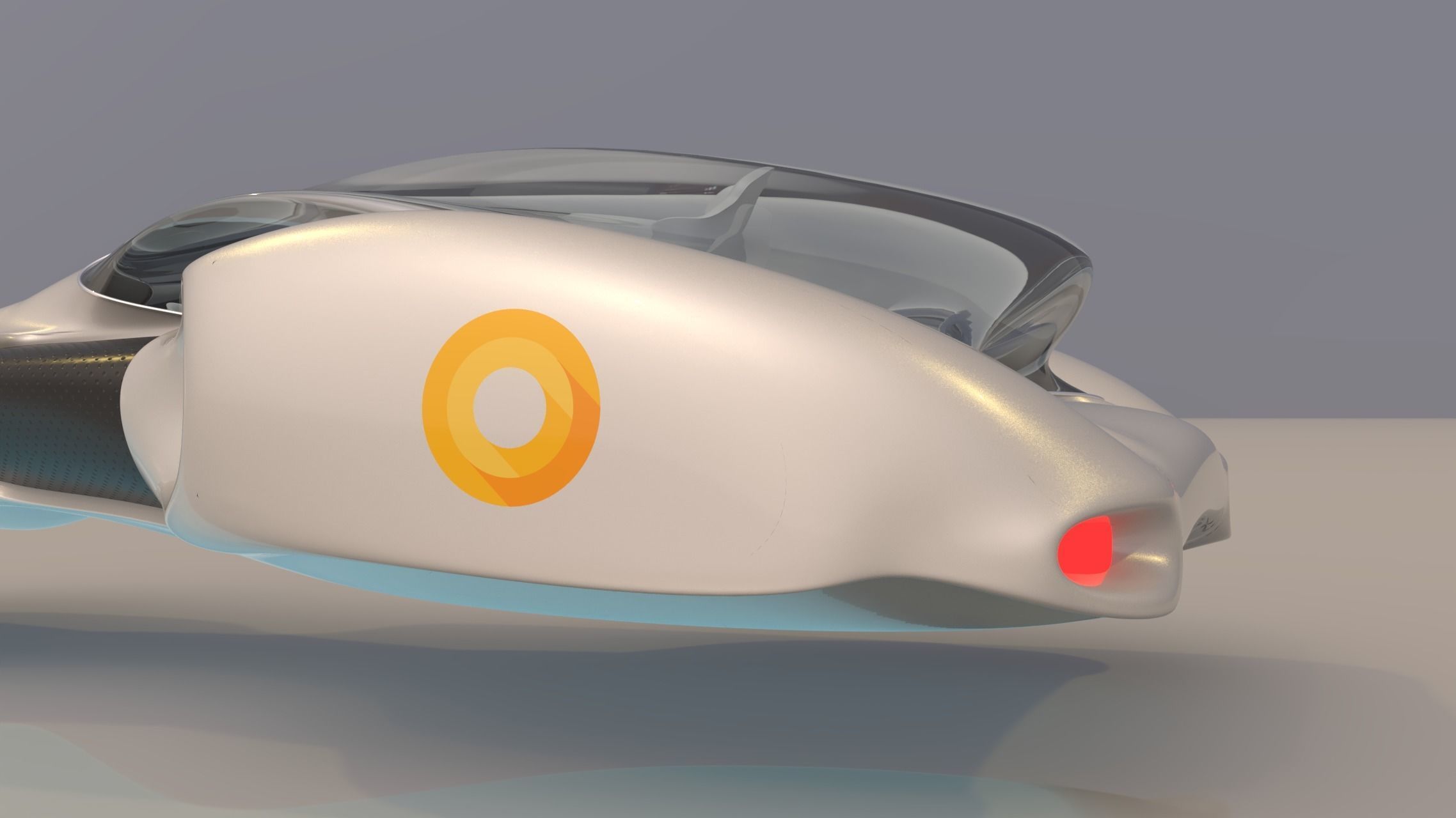 Futuristic Vehicle  Low-poly 3D model_6