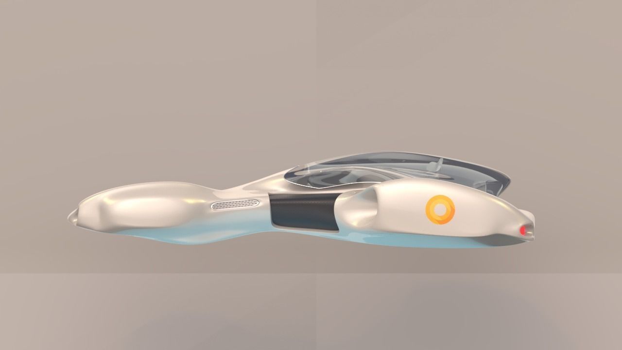 Futuristic Vehicle  Low-poly 3D model_4