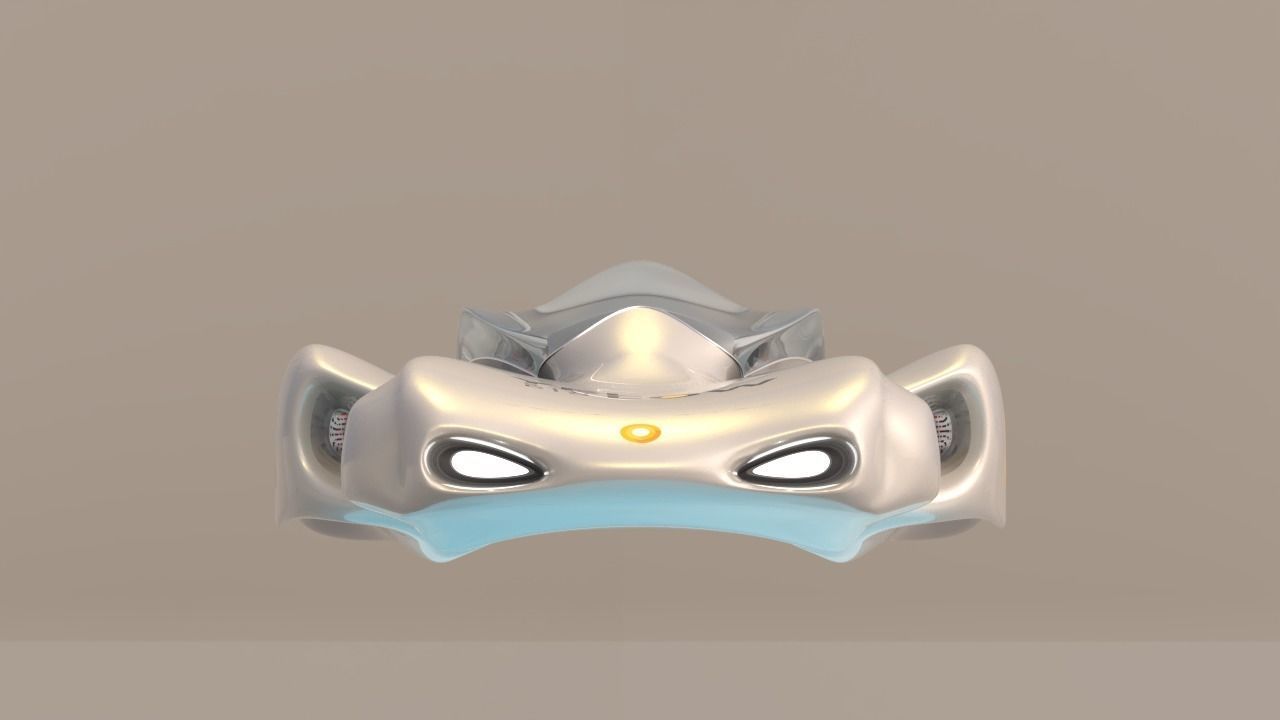 Futuristic Vehicle  Low-poly 3D model_3