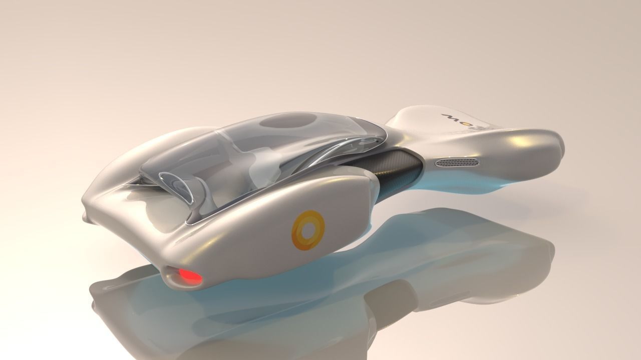 Futuristic Vehicle  Low-poly 3D model_2