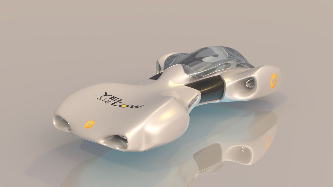 Futuristic Vehicle  Low-poly 3D model_1
