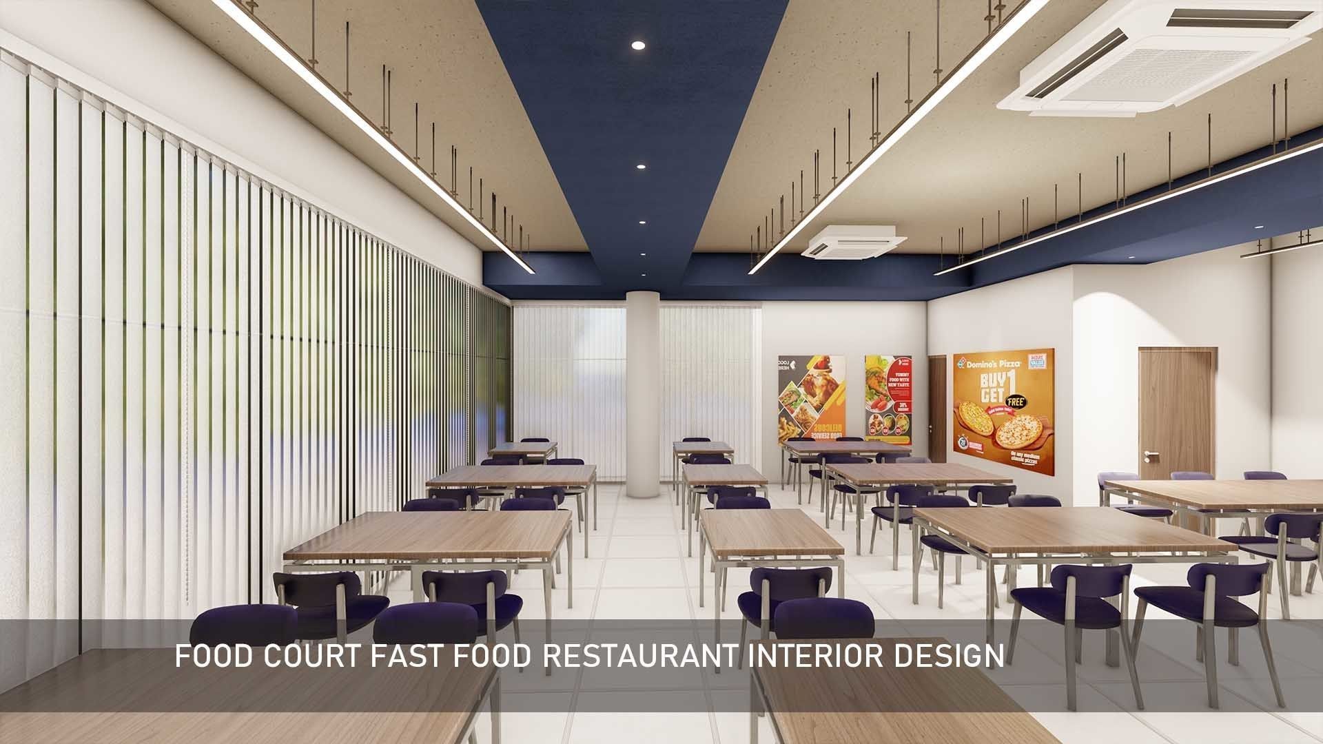 Food Court fast food Restaurant Interior Design 3D model_4