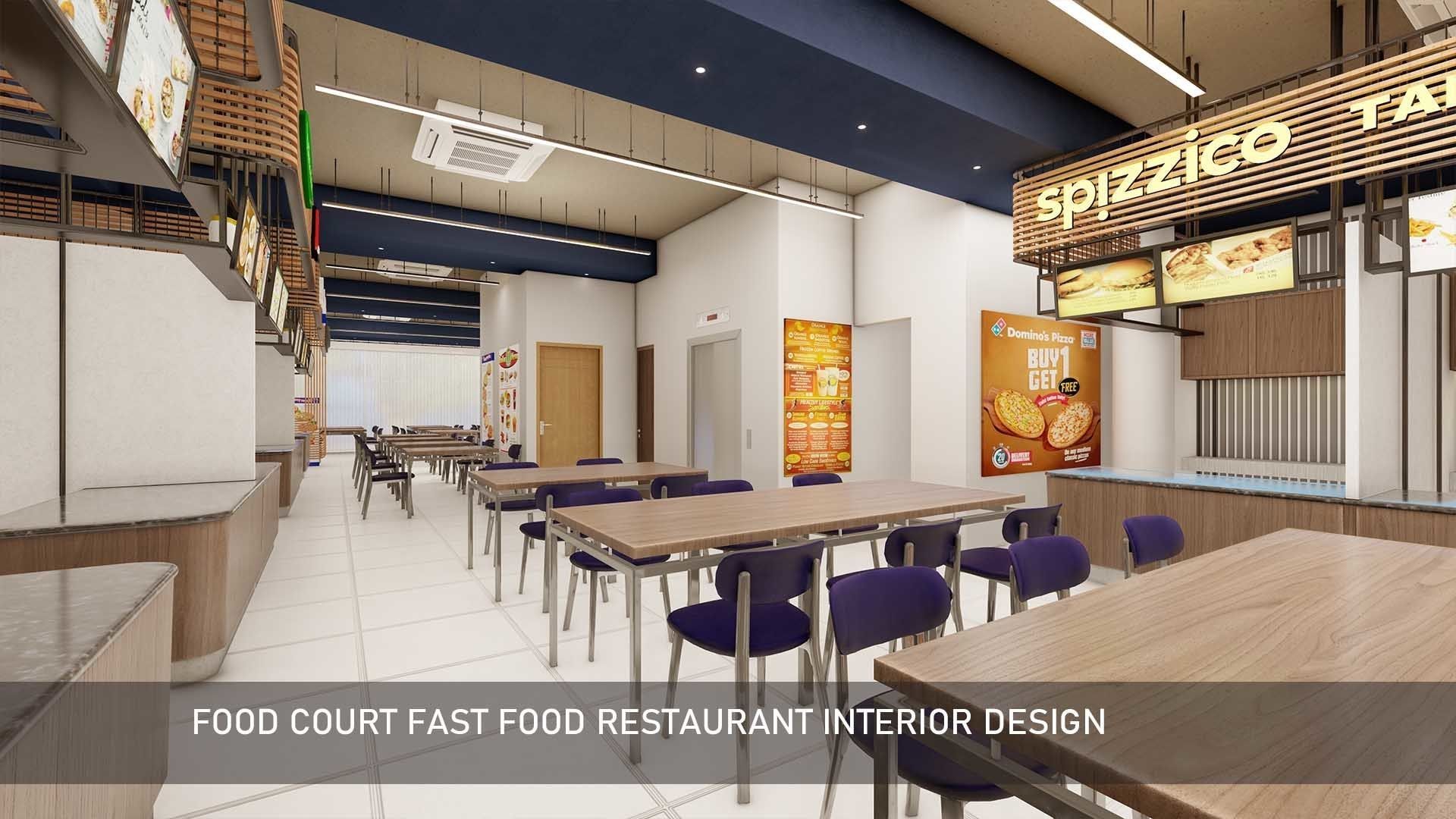 Food Court fast food Restaurant Interior Design 3D model_6