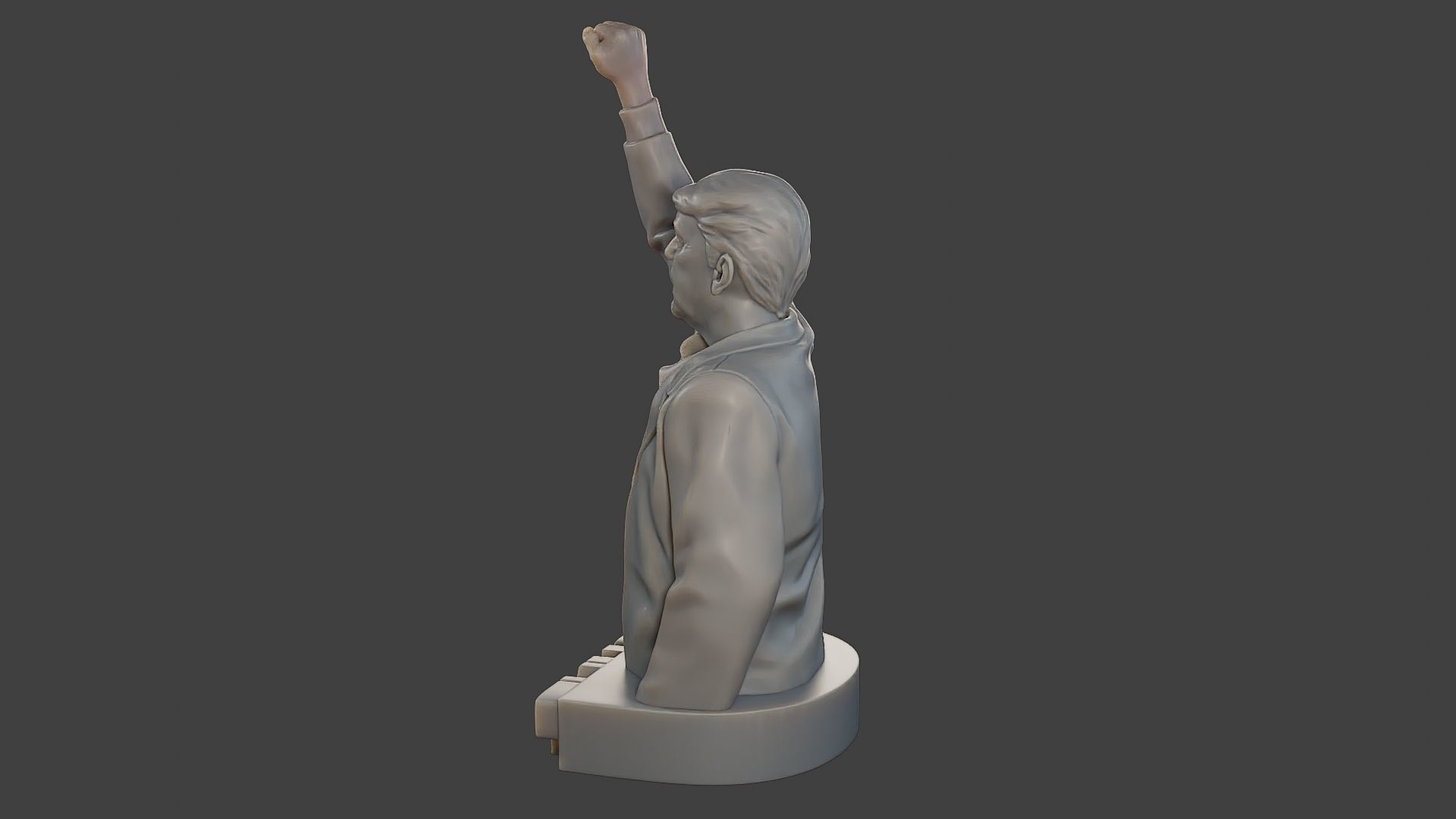 Donald Trump Fight Sculpture 3D print model_4
