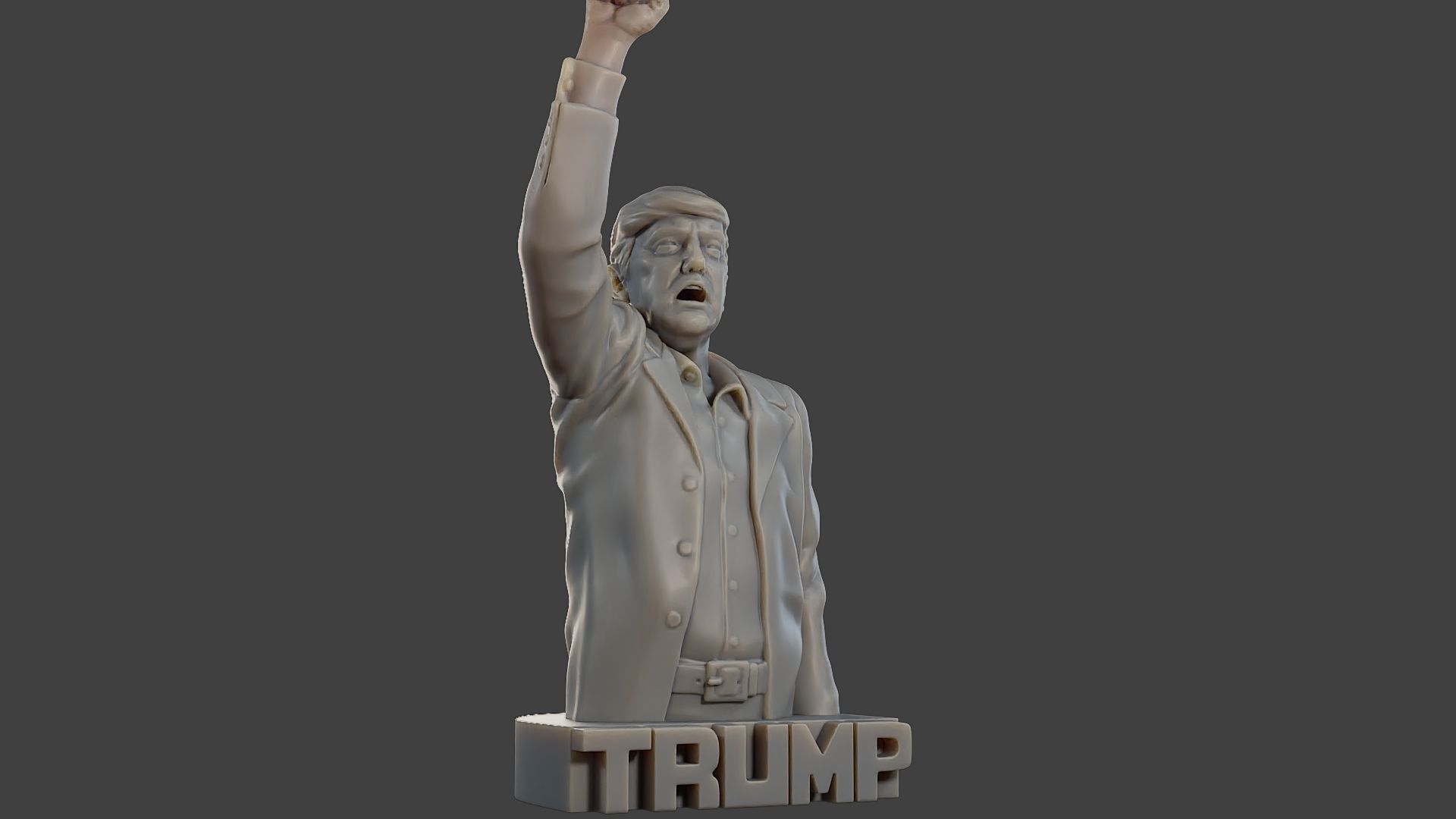 Donald Trump Fight Sculpture 3D print model_13