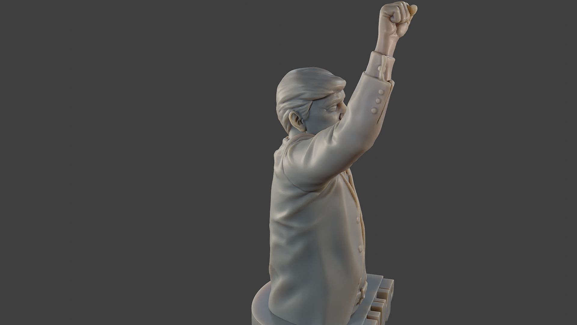Donald Trump Fight Sculpture 3D print model_30