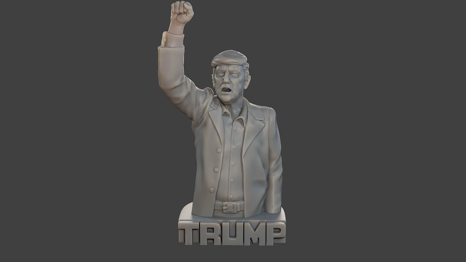 Donald Trump Fight Sculpture 3D print model_11