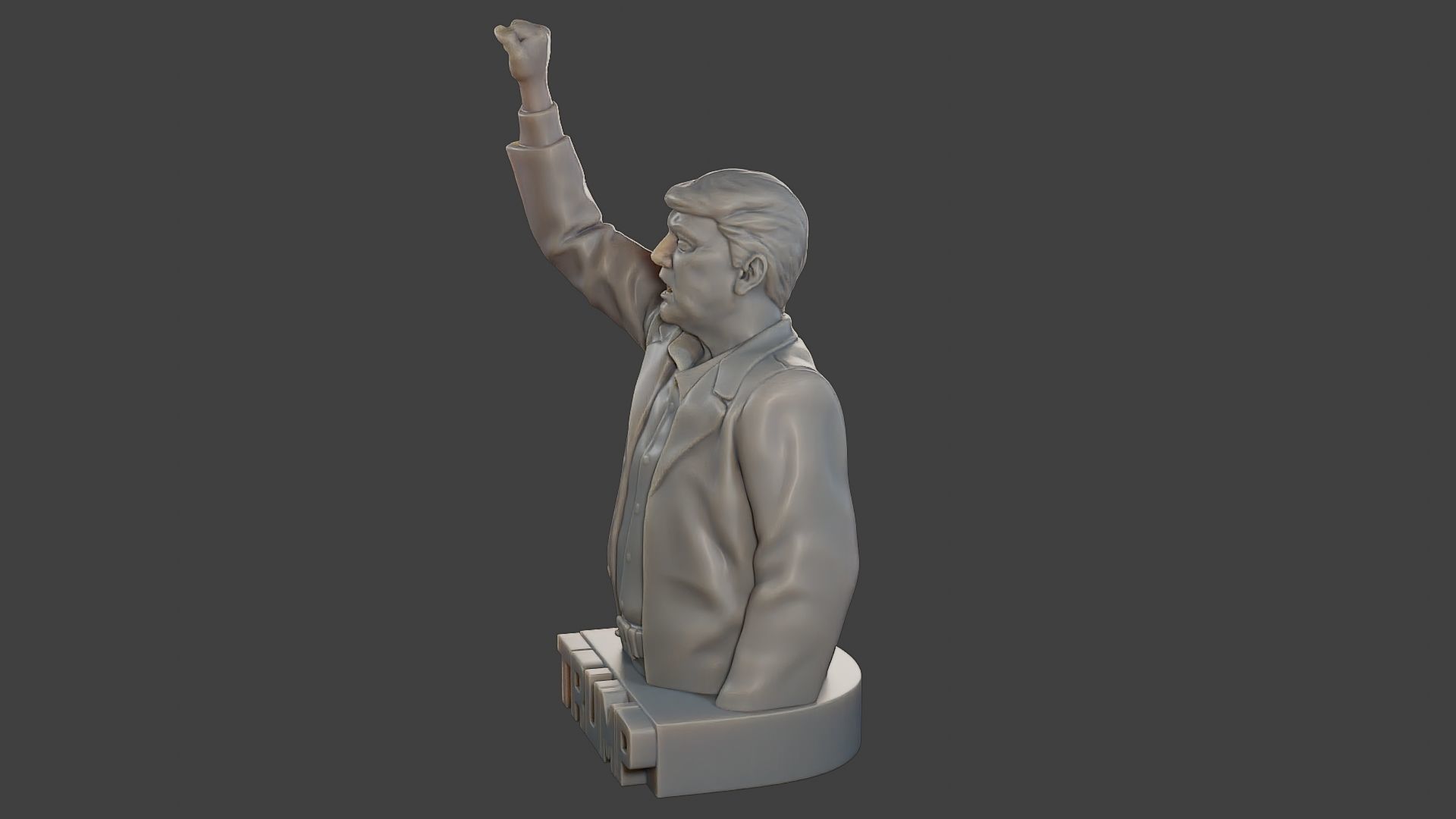 Donald Trump Fight Sculpture 3D print model_3