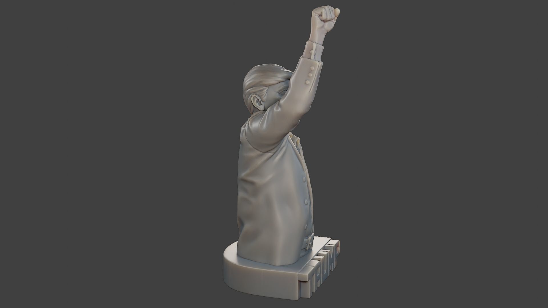 Donald Trump Fight Sculpture 3D print model_9