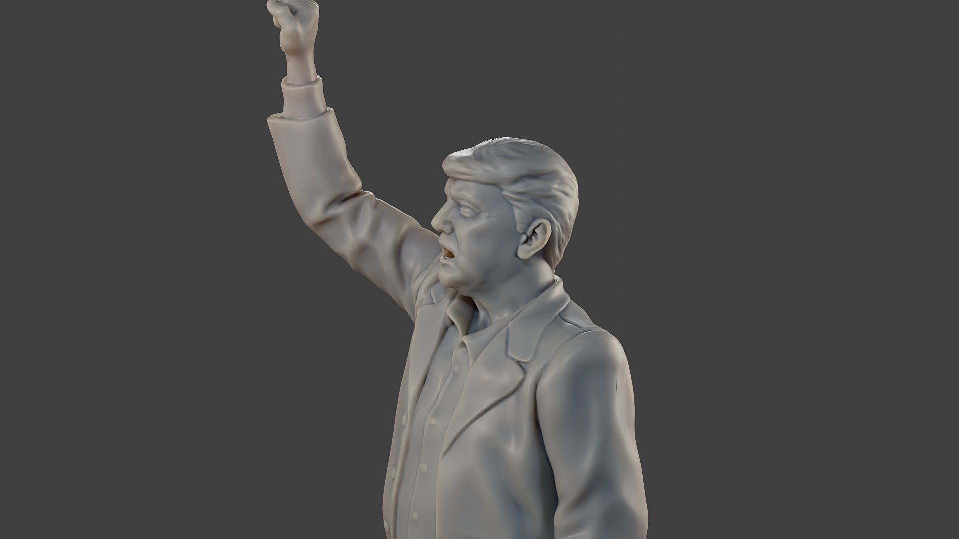 Donald Trump Fight Sculpture 3D print model_18