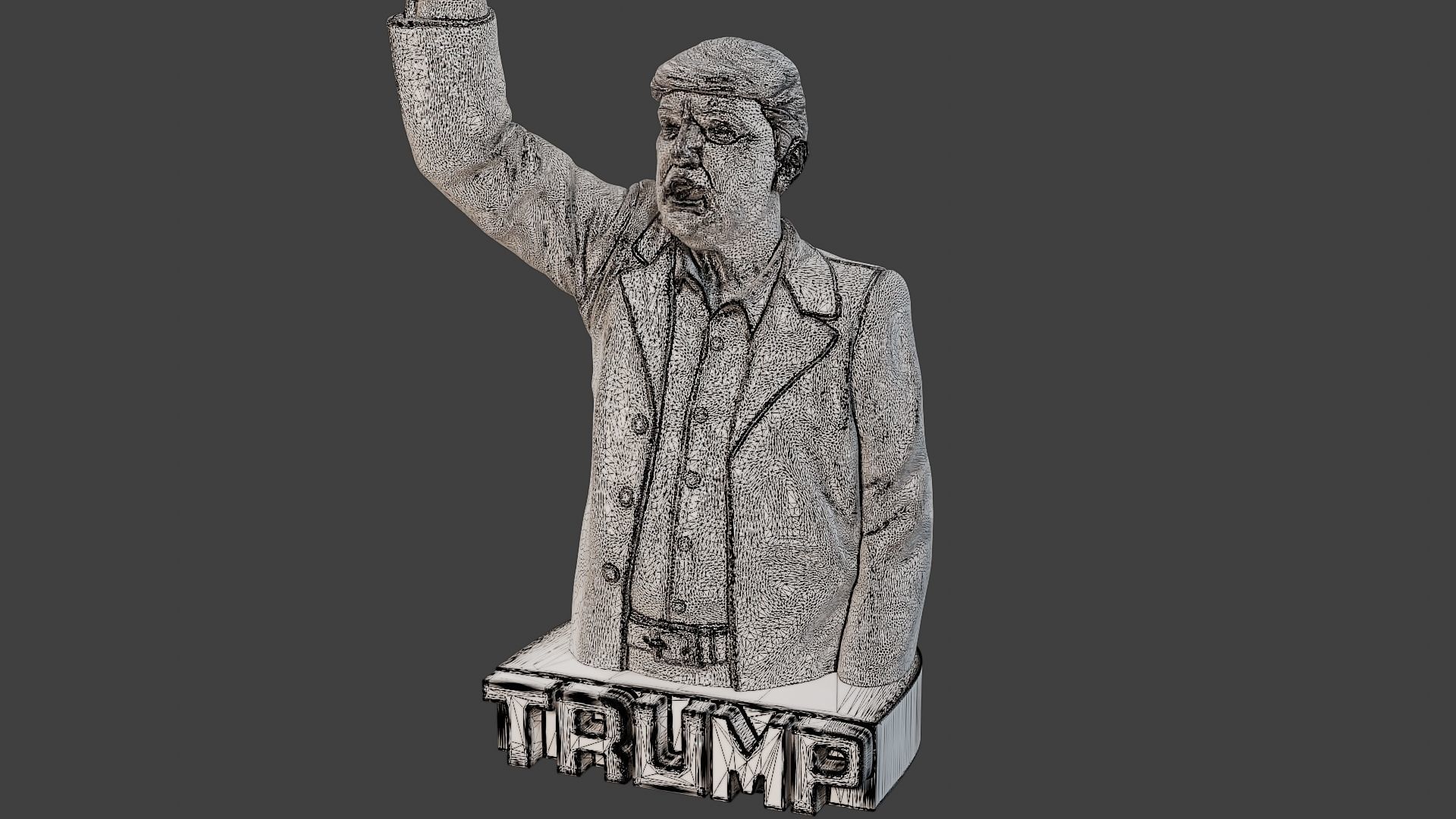 Donald Trump Fight Sculpture 3D print model_12