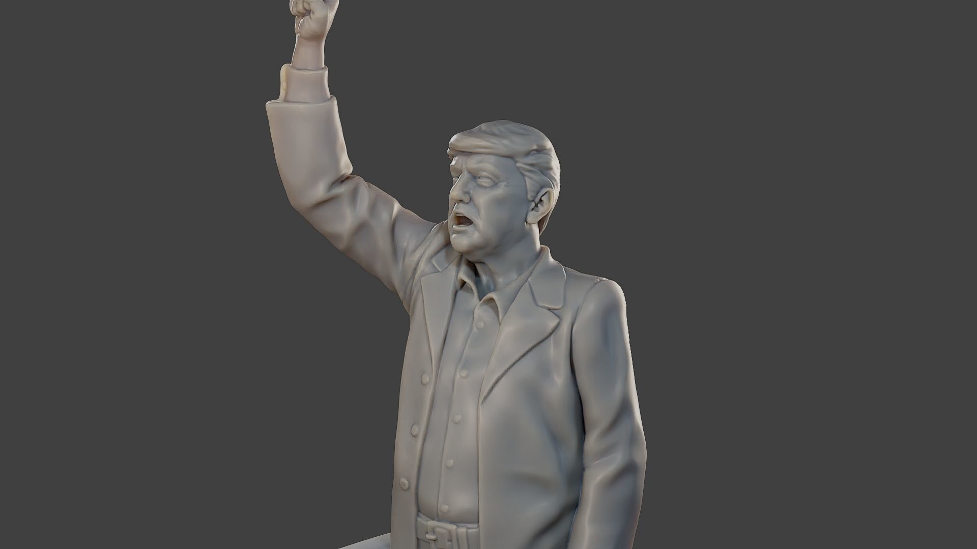 Donald Trump Fight Sculpture 3D print model_27