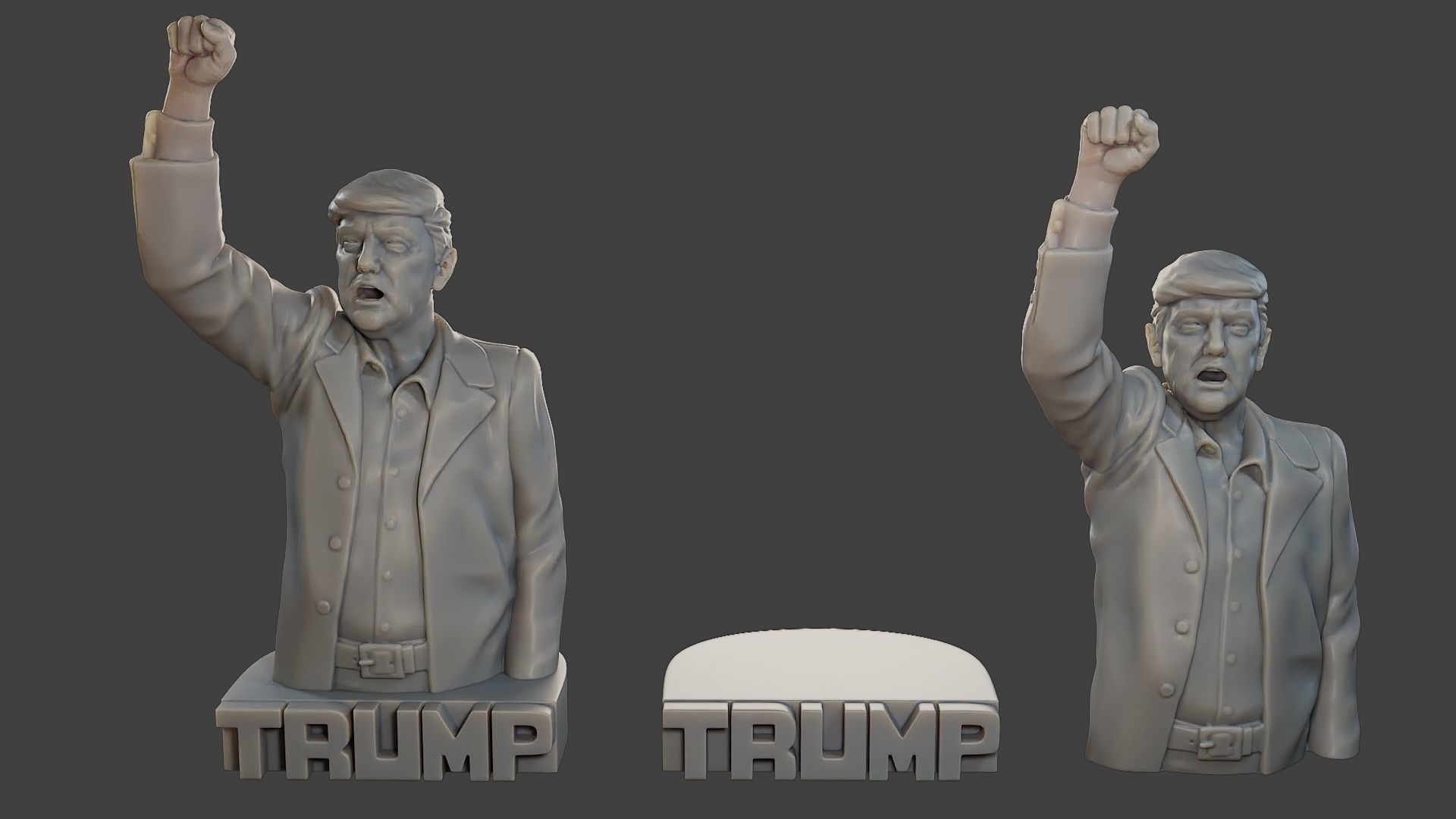 Donald Trump Fight Sculpture 3D print model_1