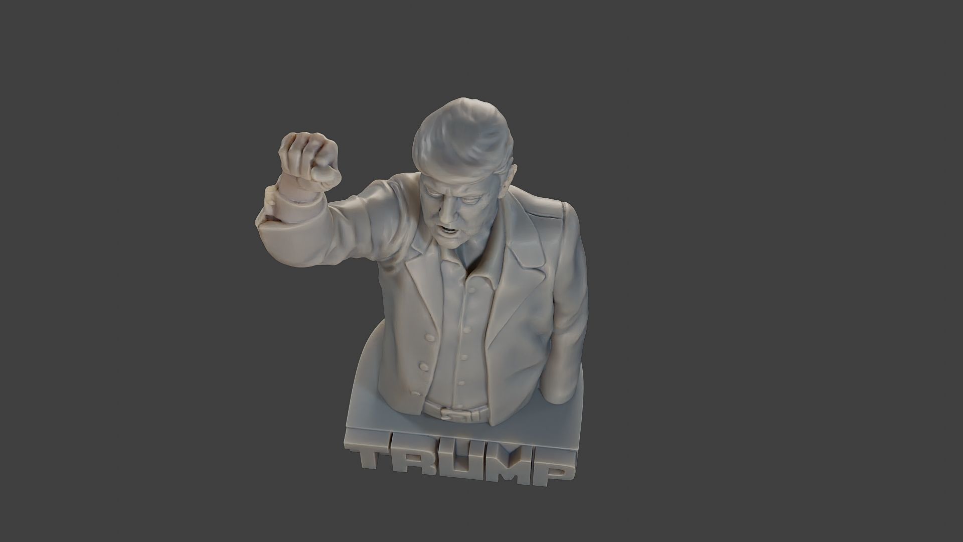 Donald Trump Fight Sculpture 3D print model_14