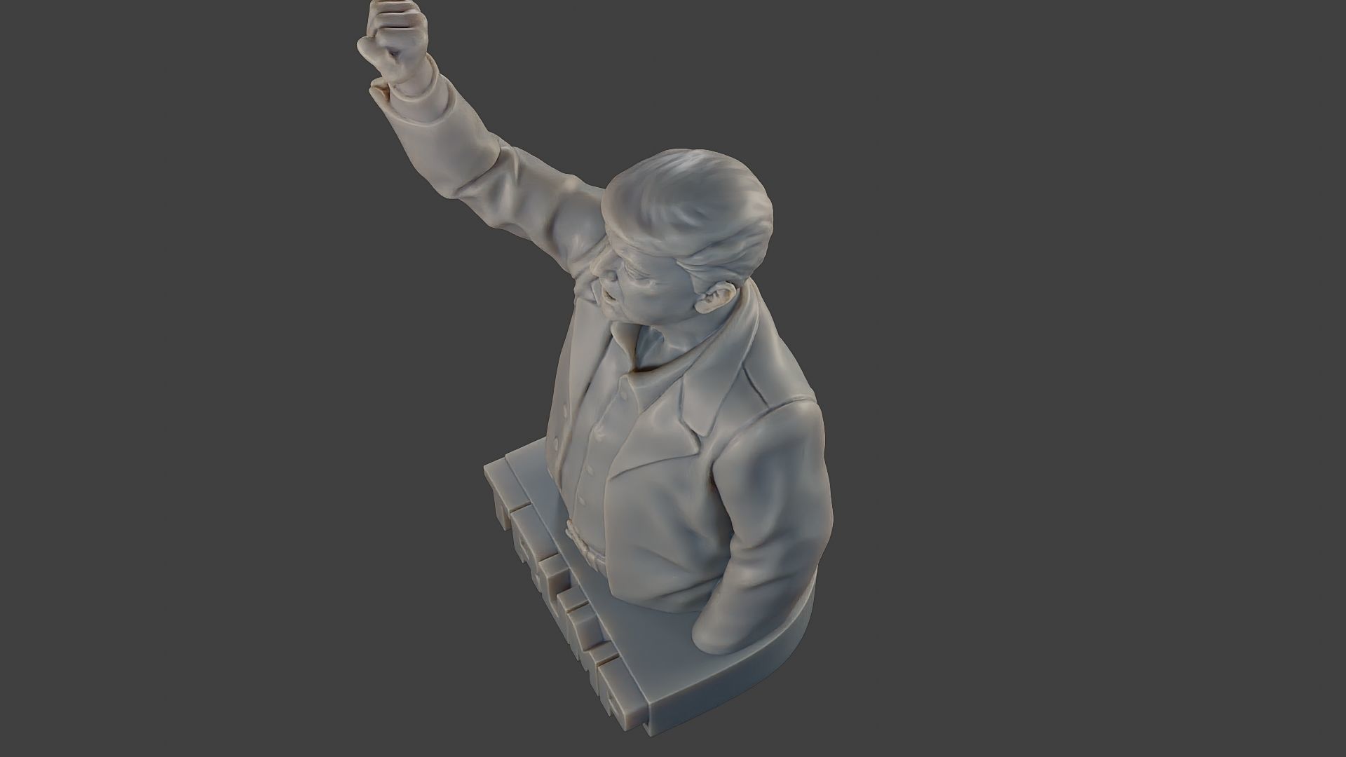 Donald Trump Fight Sculpture 3D print model_15