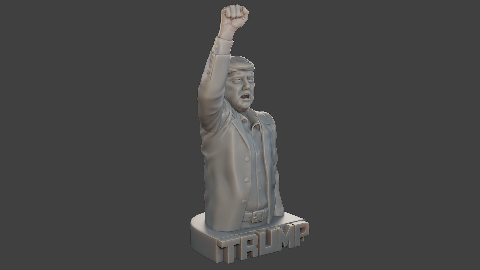 Donald Trump Fight Sculpture 3D print model_10