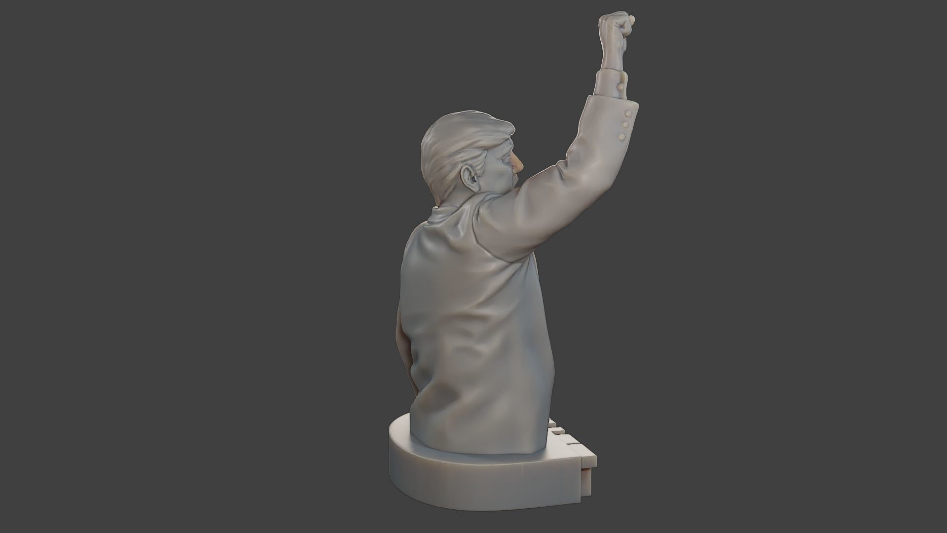 Donald Trump Fight Sculpture 3D print model_8