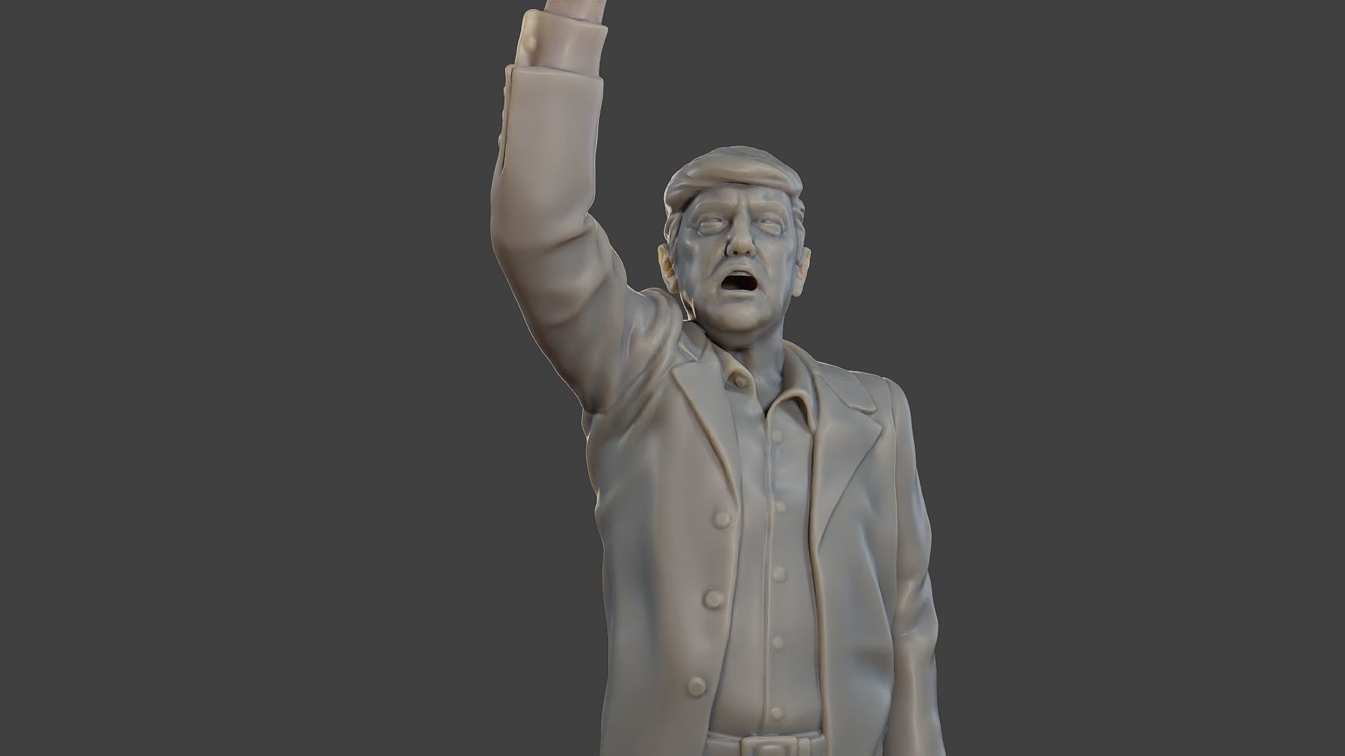 Donald Trump Fight Sculpture 3D print model_28