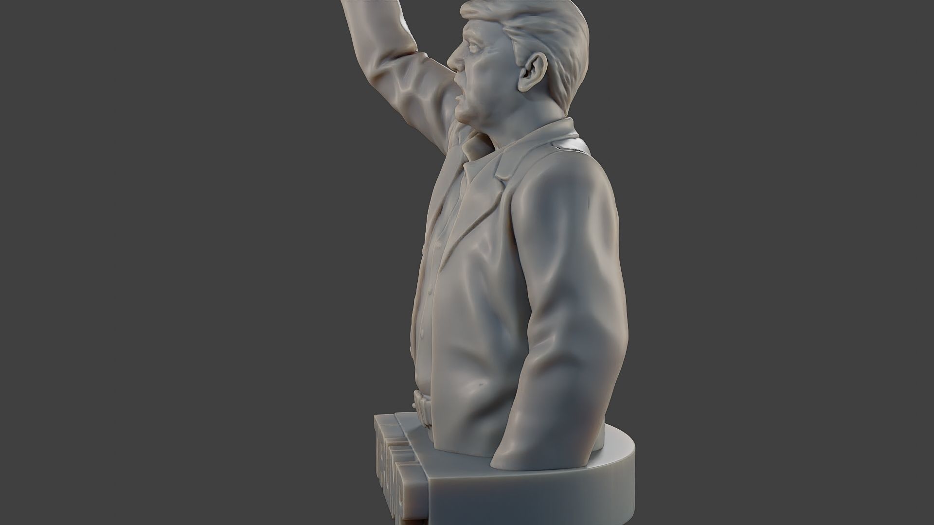 Donald Trump Fight Sculpture 3D print model_17