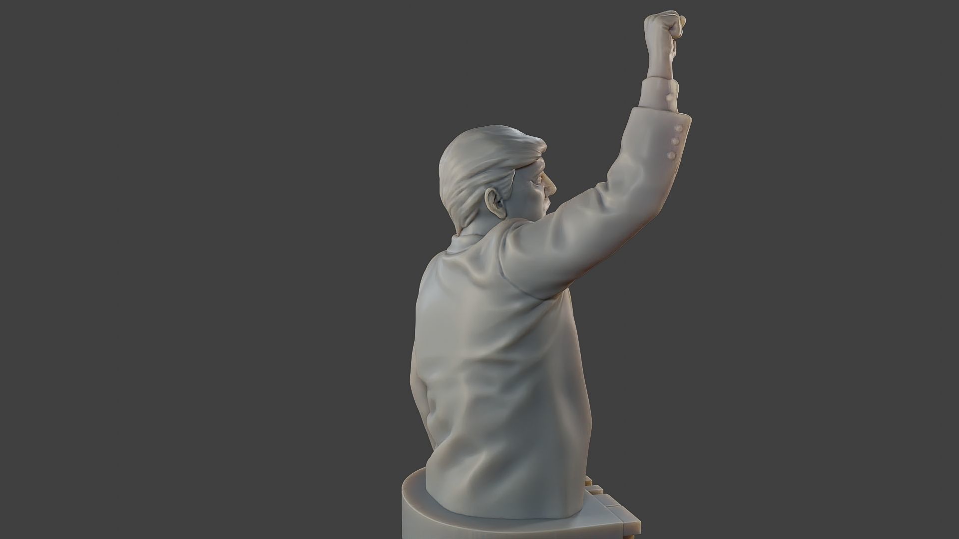 Donald Trump Fight Sculpture 3D print model_31