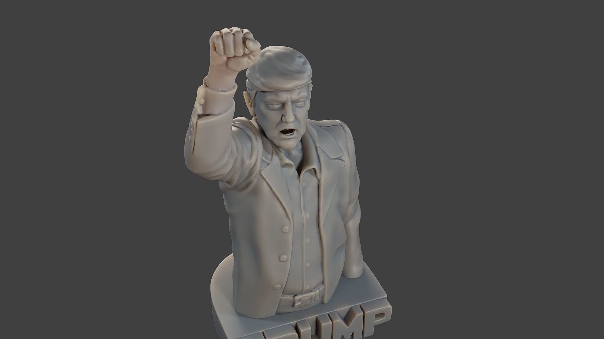 Donald Trump Fight Sculpture 3D print model_19