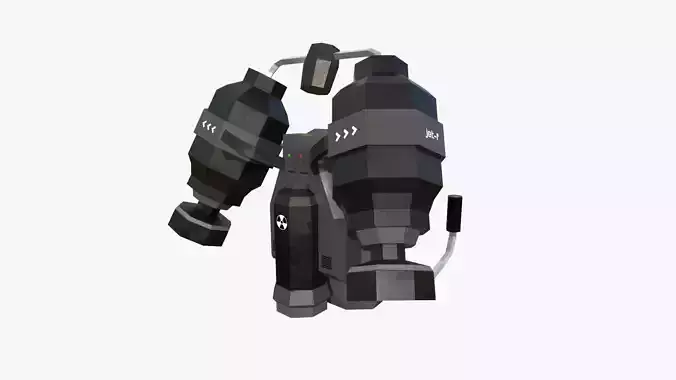 Jetpack Low Poly F04 - SciFi Character Design Low-poly 3D model