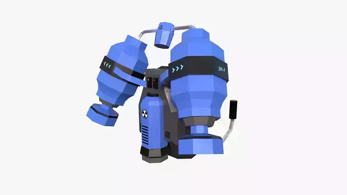 Jetpack Low Poly F03 - SciFi Character Design Low-poly 3D model
