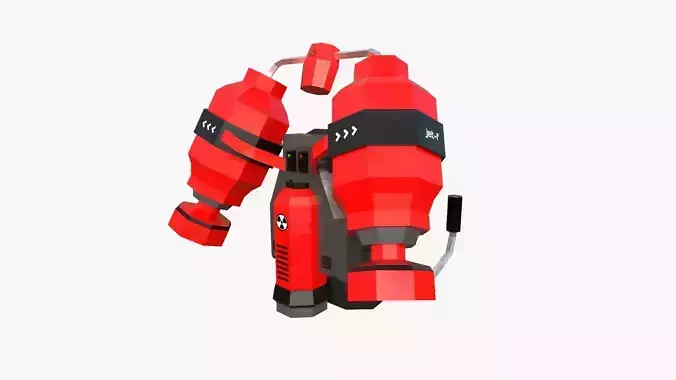 Jetpack Low Poly F02 - SciFi Character Design Low-poly 3D model