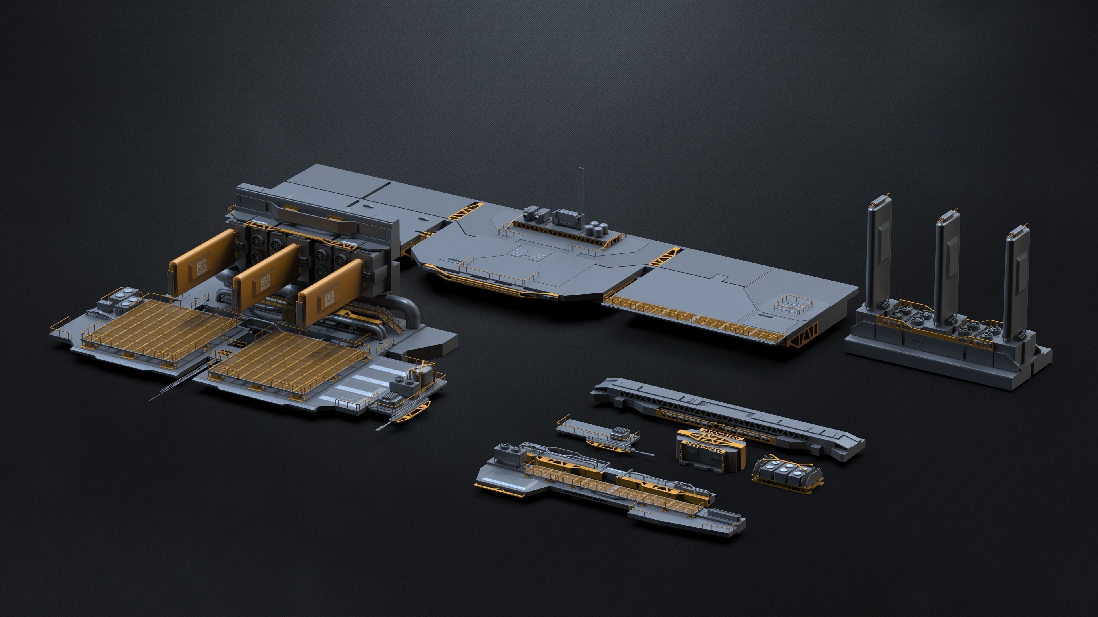 10 SUBD Scifi Architectural Kitbash Vol 2 3D model_2