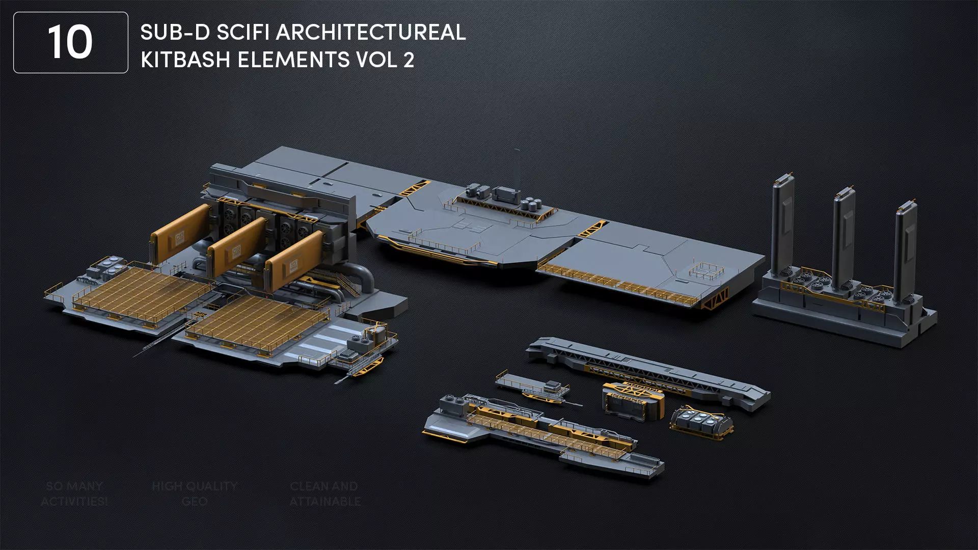 10 SUBD Scifi Architectural Kitbash Vol 2 3D model_0