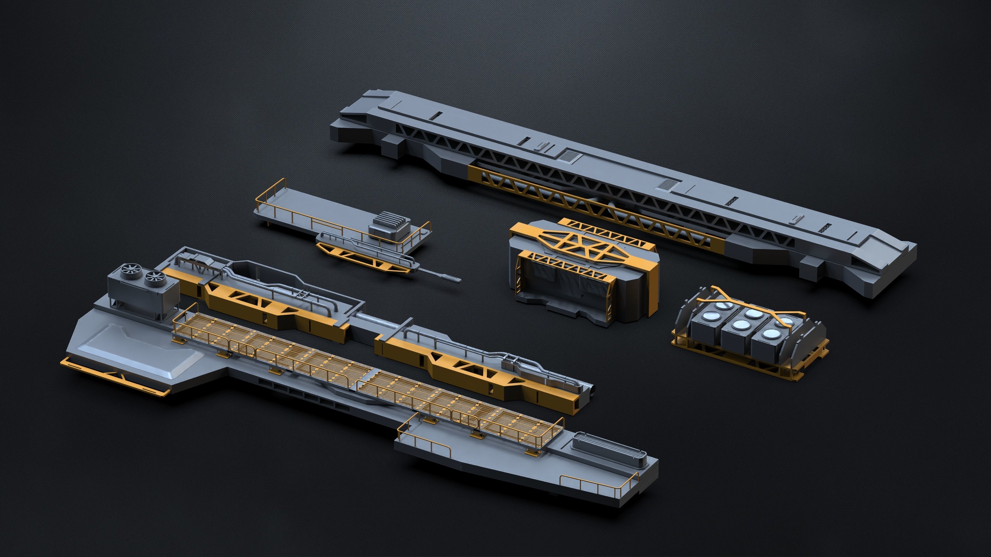 10 SUBD Scifi Architectural Kitbash Vol 2 3D model_3