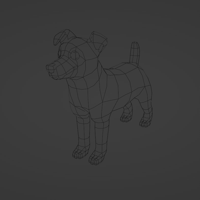 Low Poly Rigged Dog Model 3D model_3