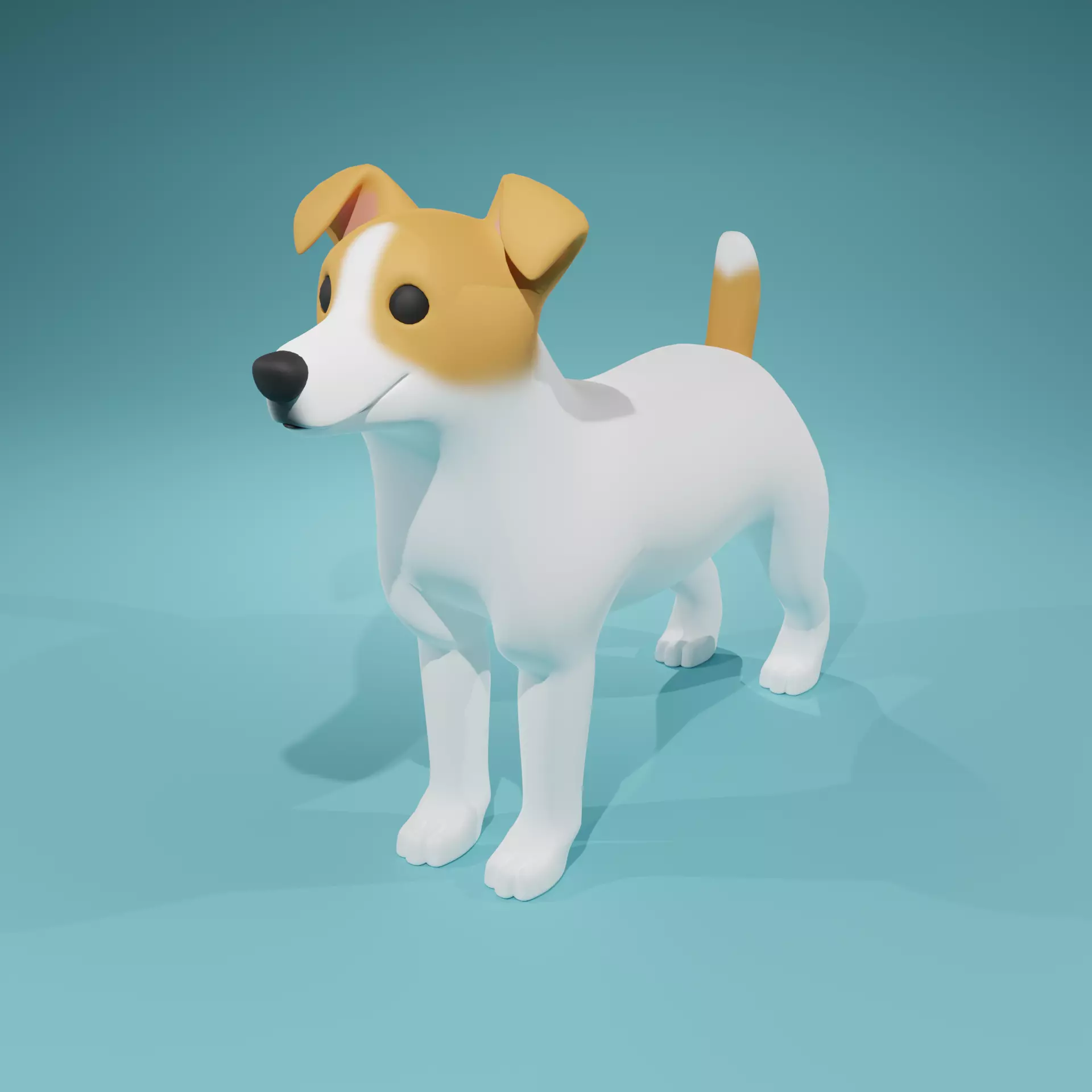 Low Poly Rigged Dog Model 3D model_0