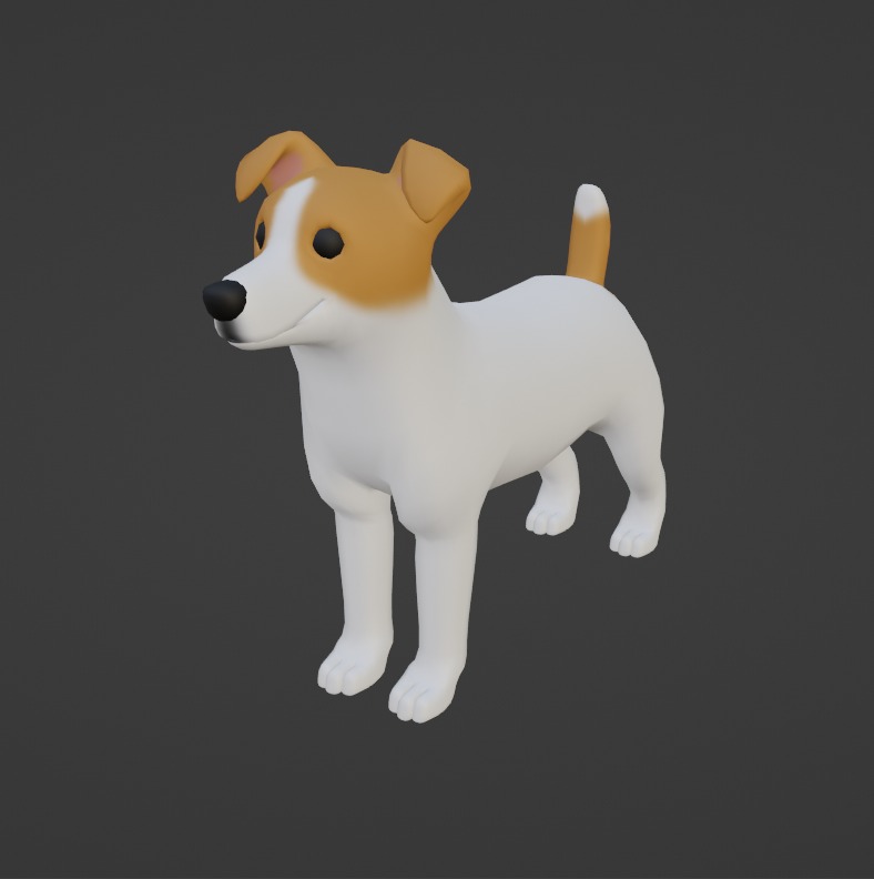 Low Poly Rigged Dog Model 3D model_1