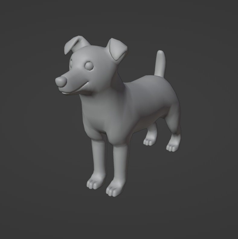 Low Poly Rigged Dog Model 3D model_2