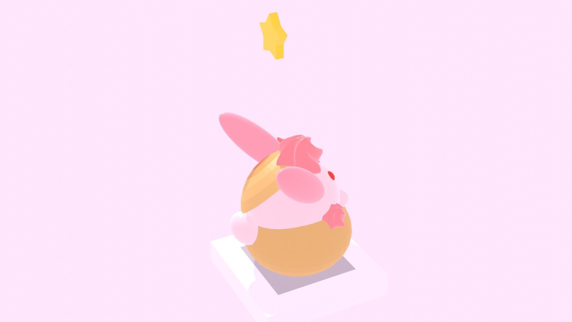 Rabbit cream puff Low-poly 3D model_2