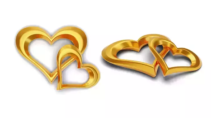 Double Heart Pendant Free 3D print model