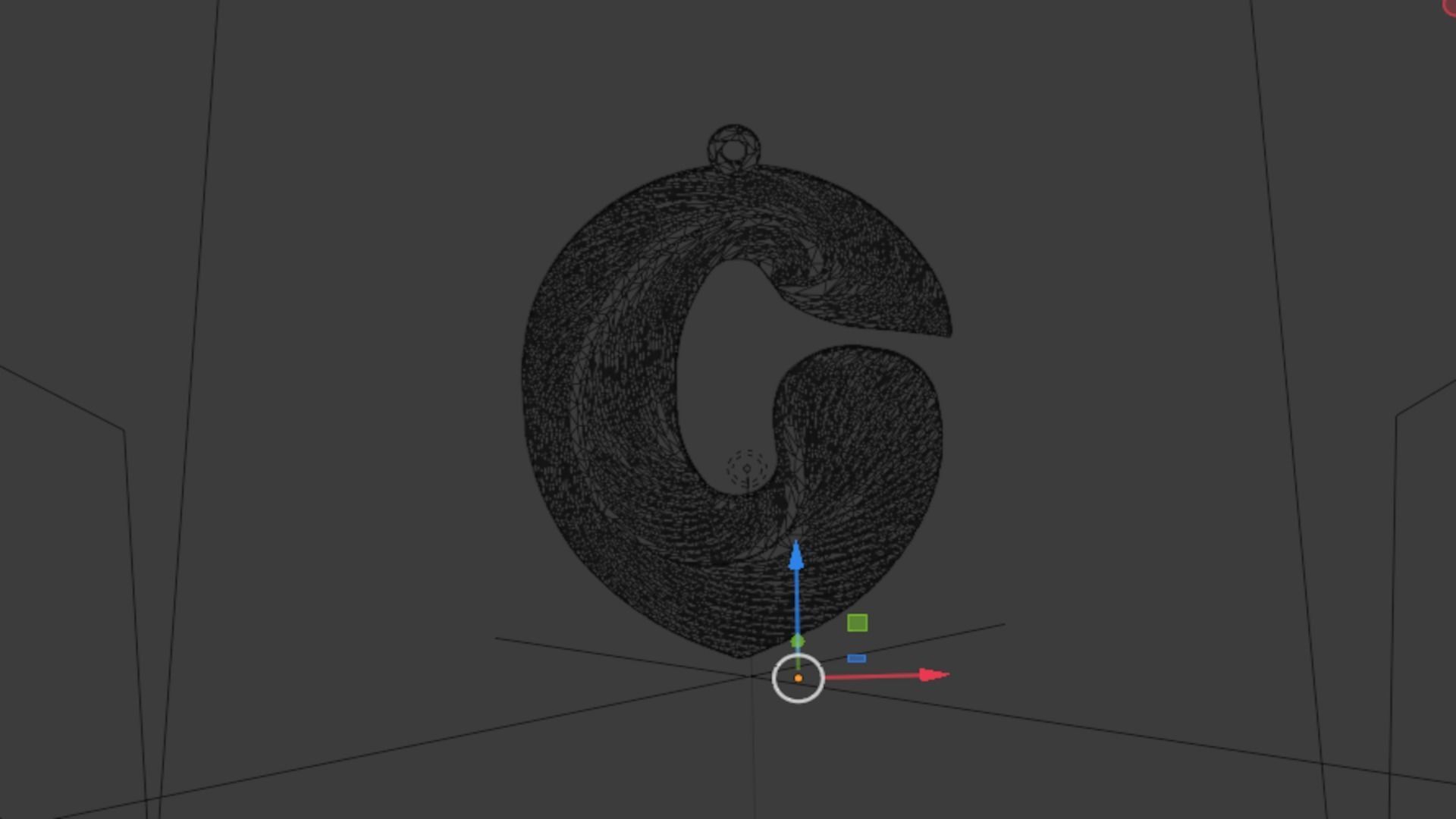 Alphabet Letter C Pendant  3D print model_5