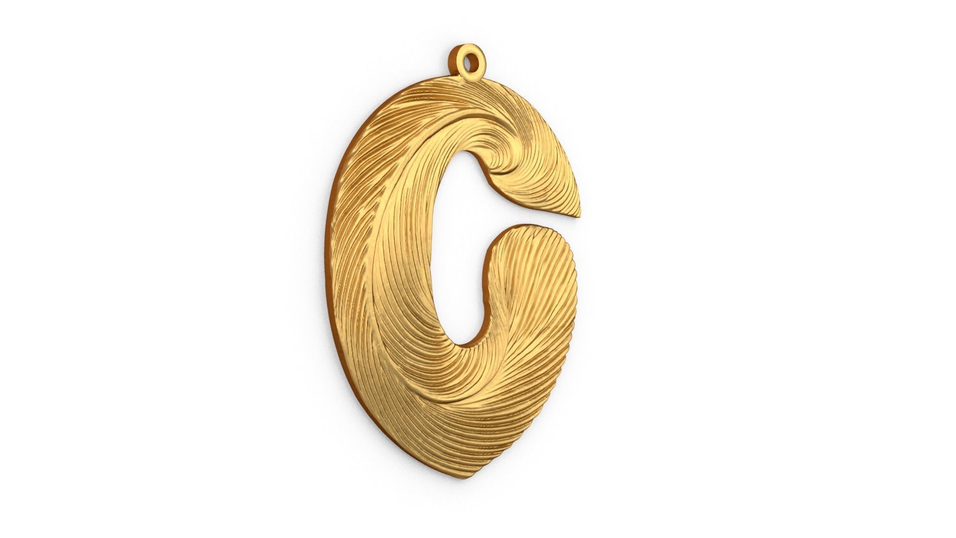 Alphabet Letter C Pendant  3D print model_1
