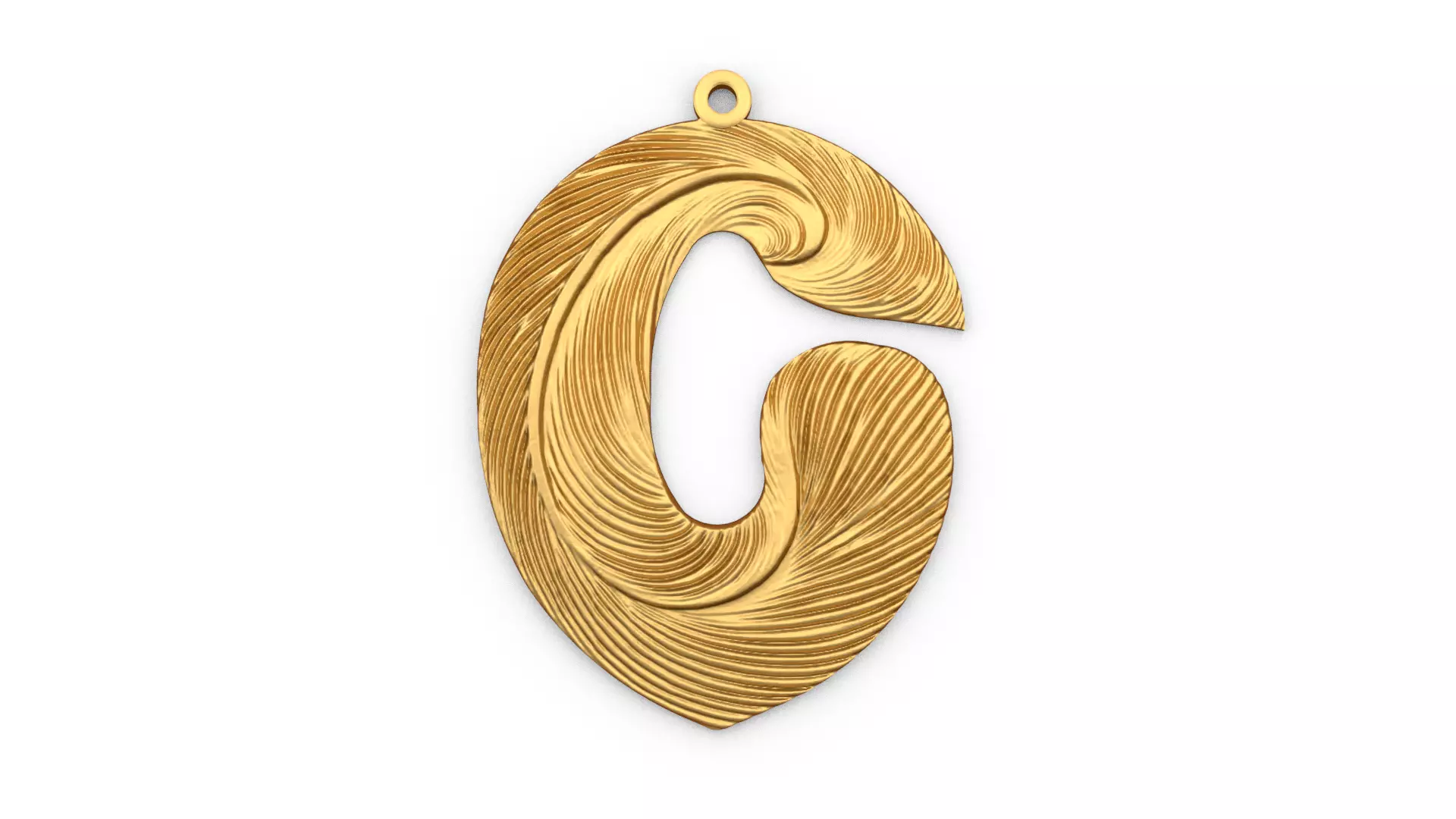 Alphabet Letter C Pendant  3D print model_0