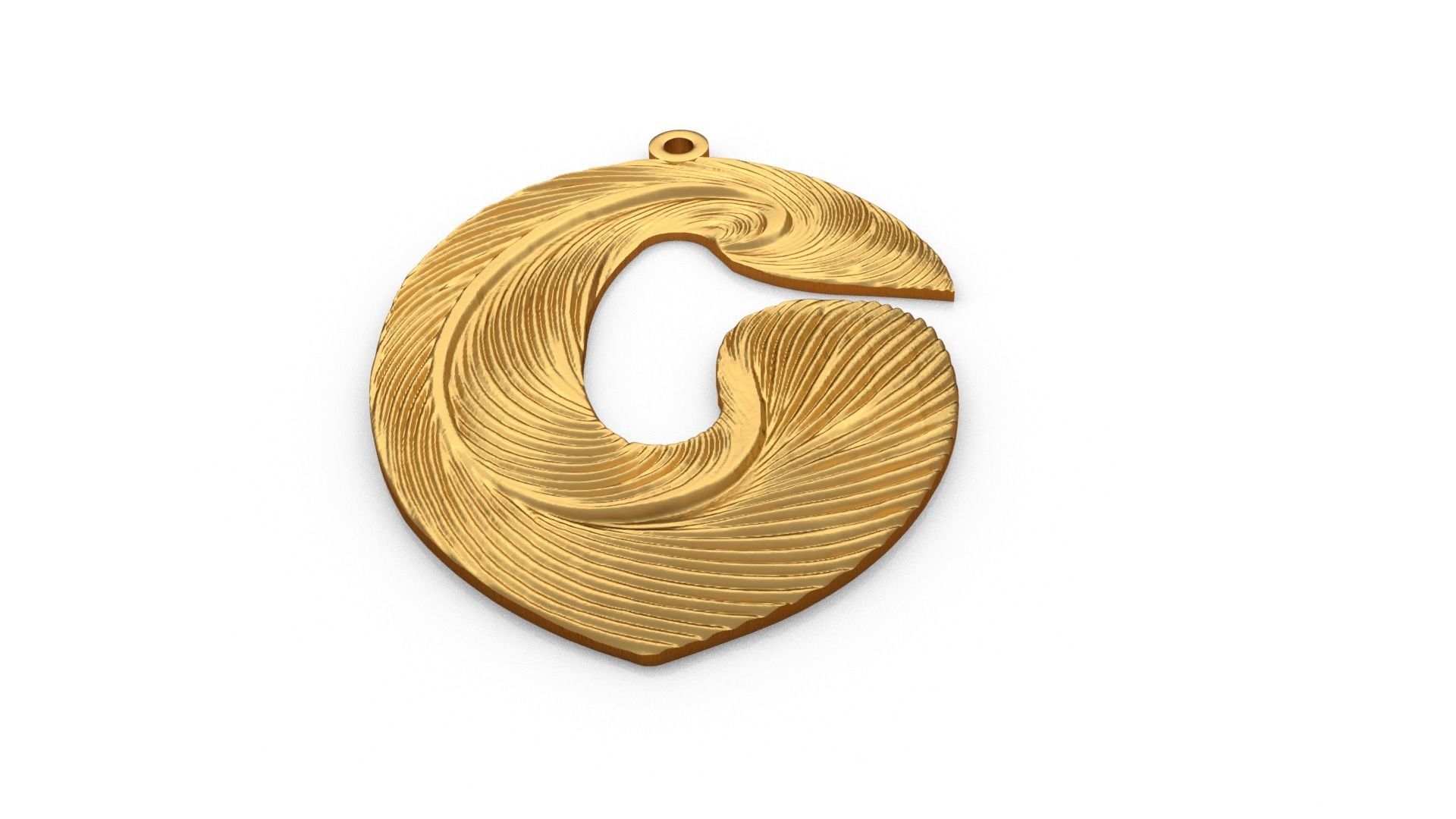 Alphabet Letter C Pendant  3D print model_3