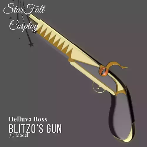 Blitzos Gun 3D Model Helluva Boss 3D print model