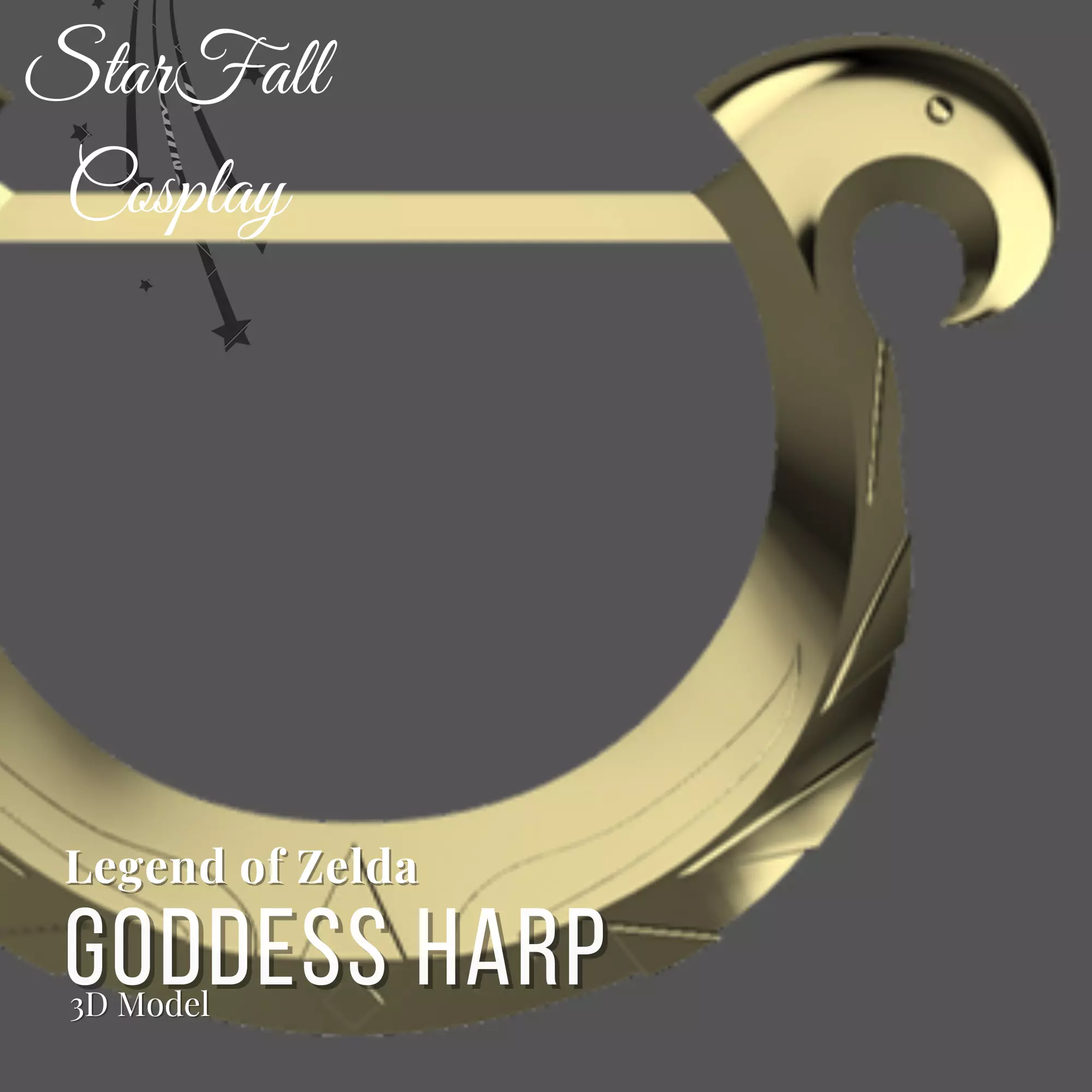 Goddess Harp Skyward Sword 3D Model 3D print model_0